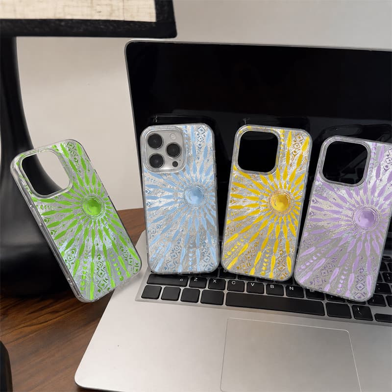 Capa De Mandala Glacial Colorida Para iPhone 17 16 15 14 13 12 11 XR Air Plus Pro Max Proteção De Câmera À Prova De Choq