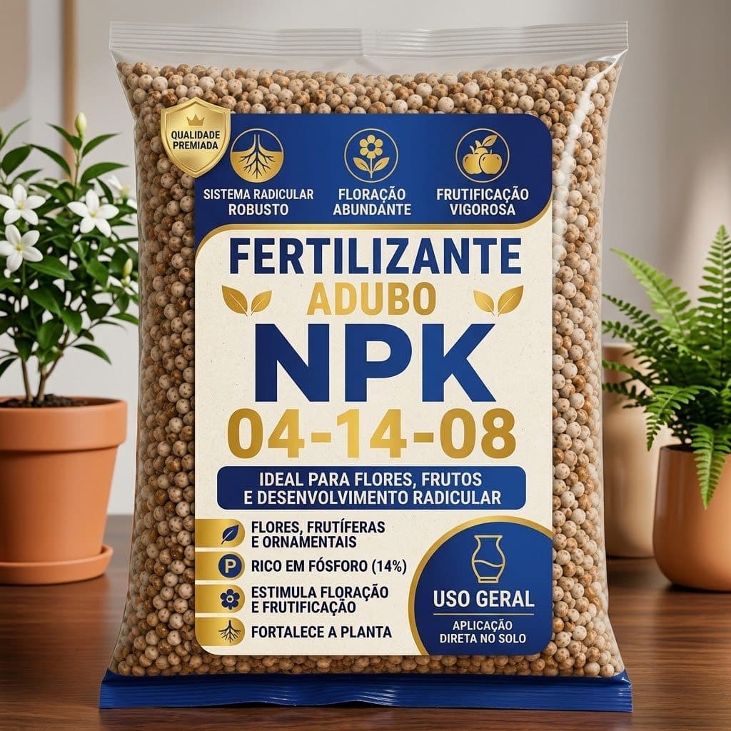 Adubo NPK 04-14-08 Premium – Mais Flores, Frutos e Plantas Saudáveis 2Kg