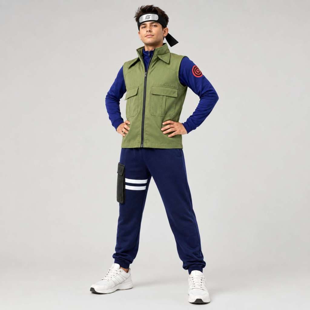 Fantasia Kakashi Adulto Colete Camisa e Calça