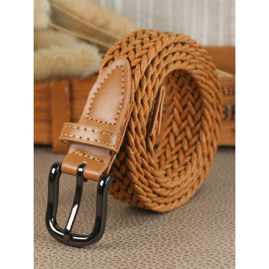 Cinto de corda de cânhamo trançado versão coreana senhoras Casual cera corda calças cinto estilo étnico vestido cinto de