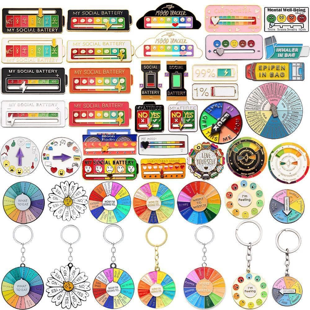 Criativo broche de energia Social nicho Design expressão gerenciamento chaveiro removível relâmpago pino crachá jóias
