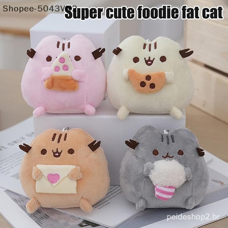 { RE } Dos Desenhos Animados Pusheen Gato Brinquedo De Pelúcia Bonito Gatinho Boneca Chaveiro Adorável Mochila Pingente