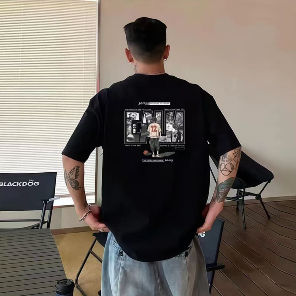2026 Tik Tok venda quente meia manga Casual juventude masculina de manga curta camiseta verão puro algodão camiseta solt