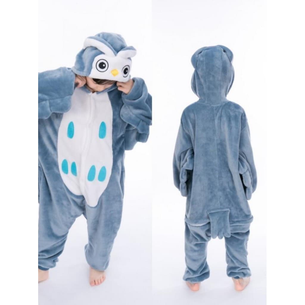 Coruja pijamas de uma peça dos desenhos animados Animal macacão masculino feminino casa pai-filho roupas crianças pijama