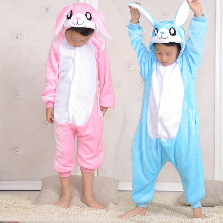 Crianças crianças coelho dos desenhos animados Animal pijamas de uma peça das mulheres dos homens pai-filho desempenho n