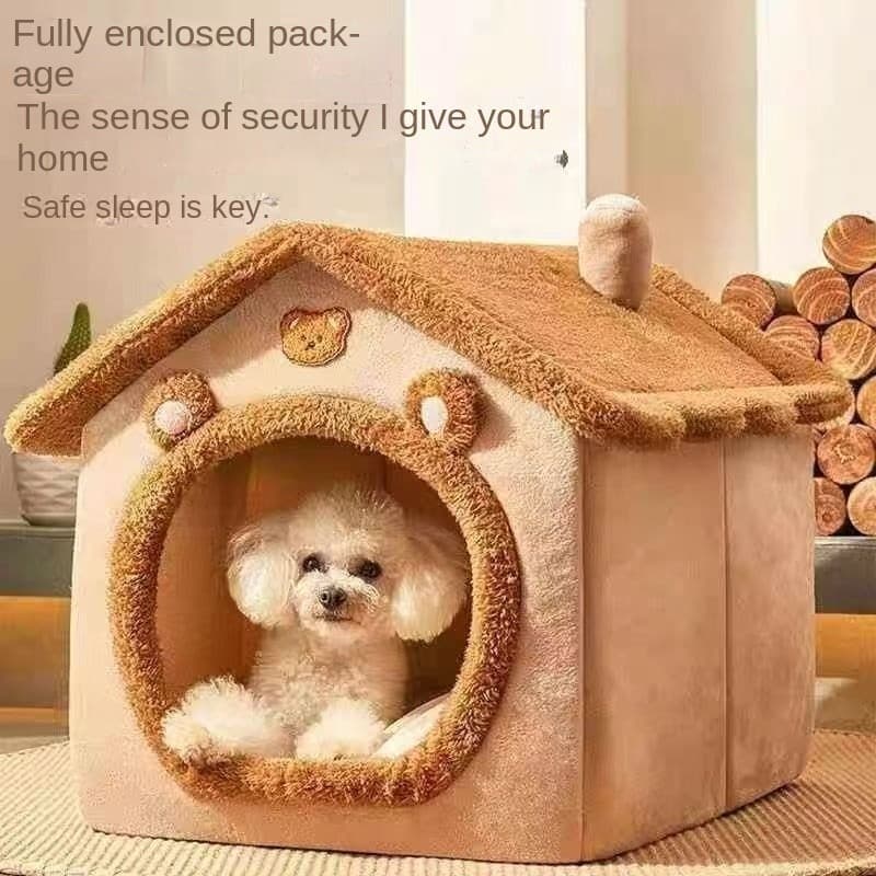 Canil Para Gatos , Tipo Casa , Pequeno , universal Todas As Estações , Tapete Removível E Lavável , Uso Duplo
