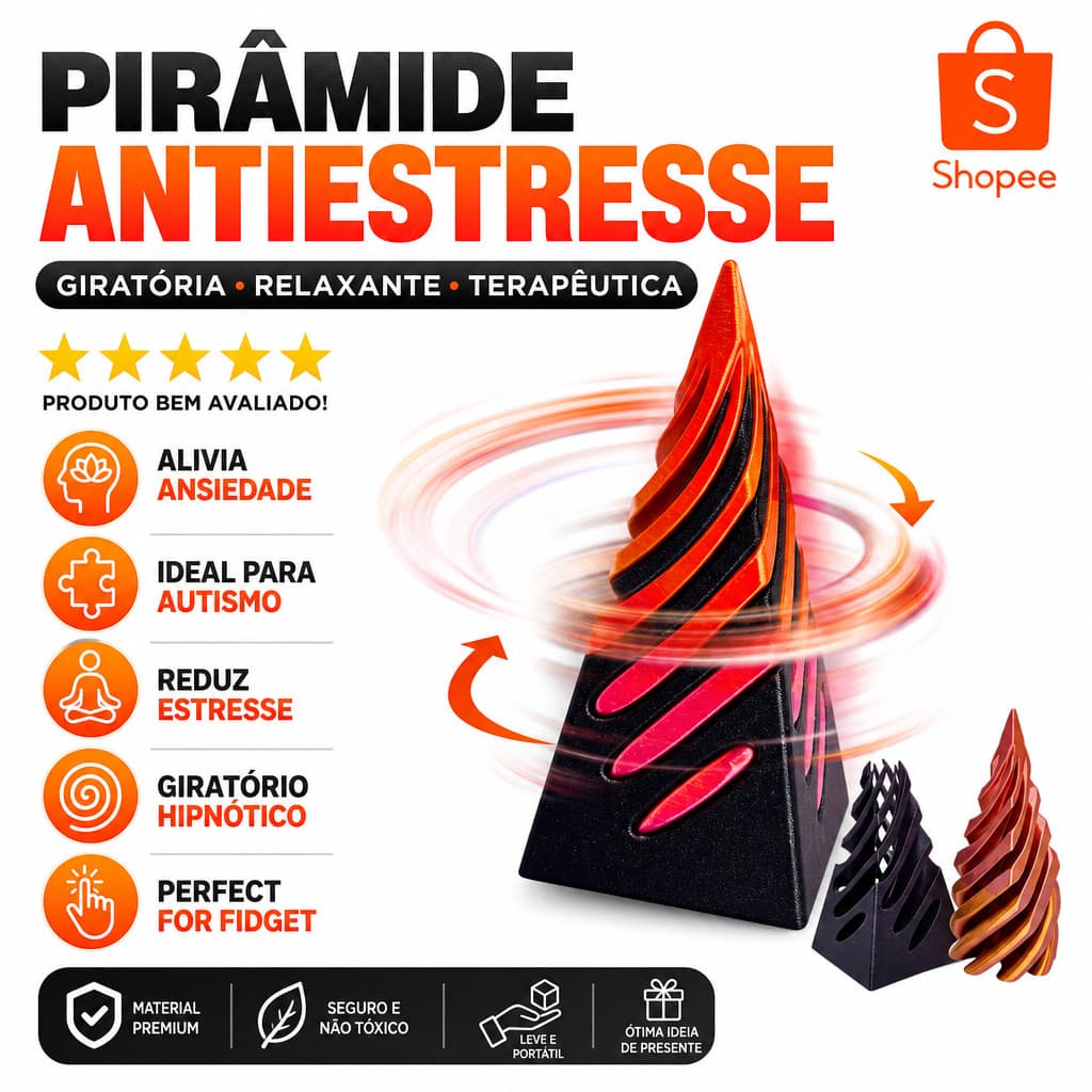 Pirâmide Impossível – Gadget de Desafio e Quebra-Cabeça