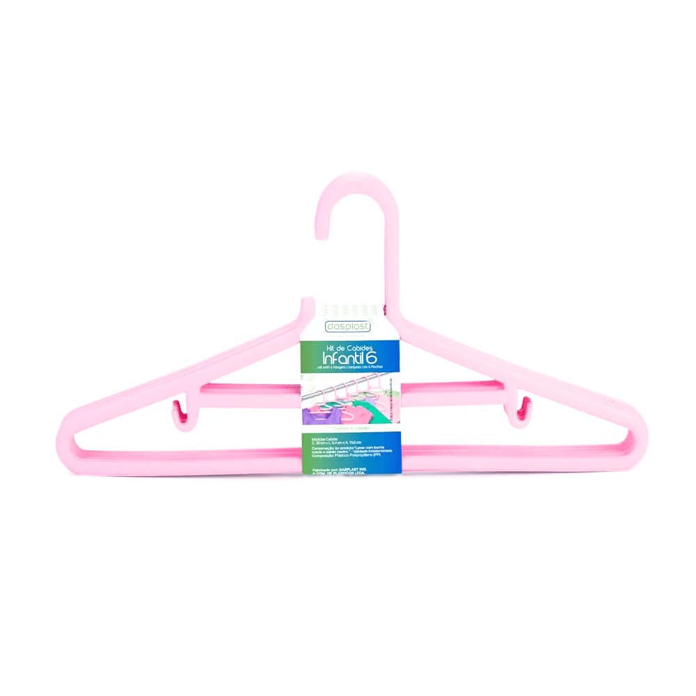 Kit Cabides Infantis c/ 6 Unidades - Dasplast -  ROSA BEBE