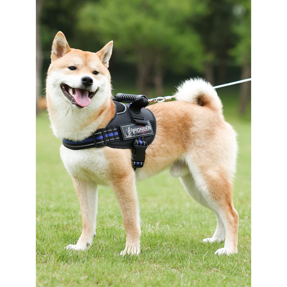 Trela do cão à prova de explosão perfurador cinta peito K9 colete estilo médio grande cão Shiba Inu Golden Retriever Pet
