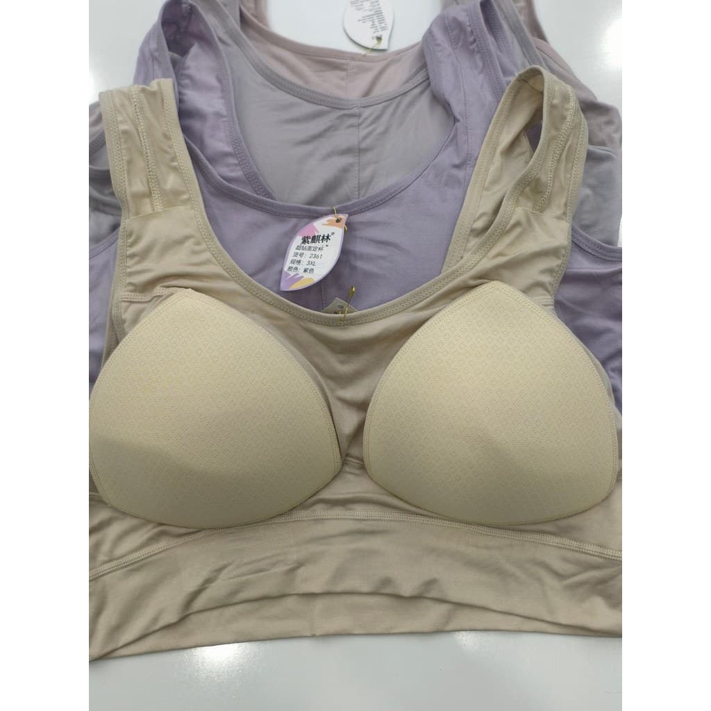 Roxo Kirin 2361 feminino Modal colete copo fixo confortável respirável alta elástica tamanho grande mãe roupa interior c