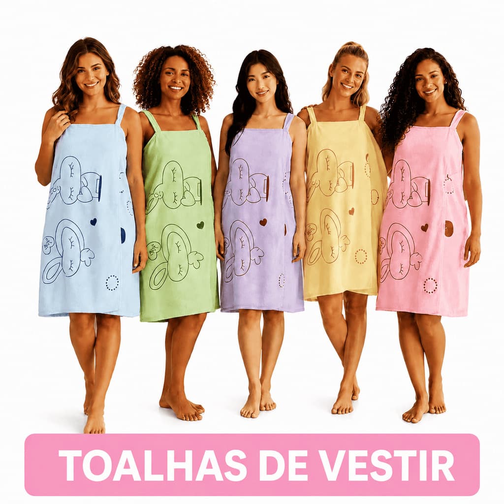 Toalha Feminina vestido Saída de Banho praia com Alças
