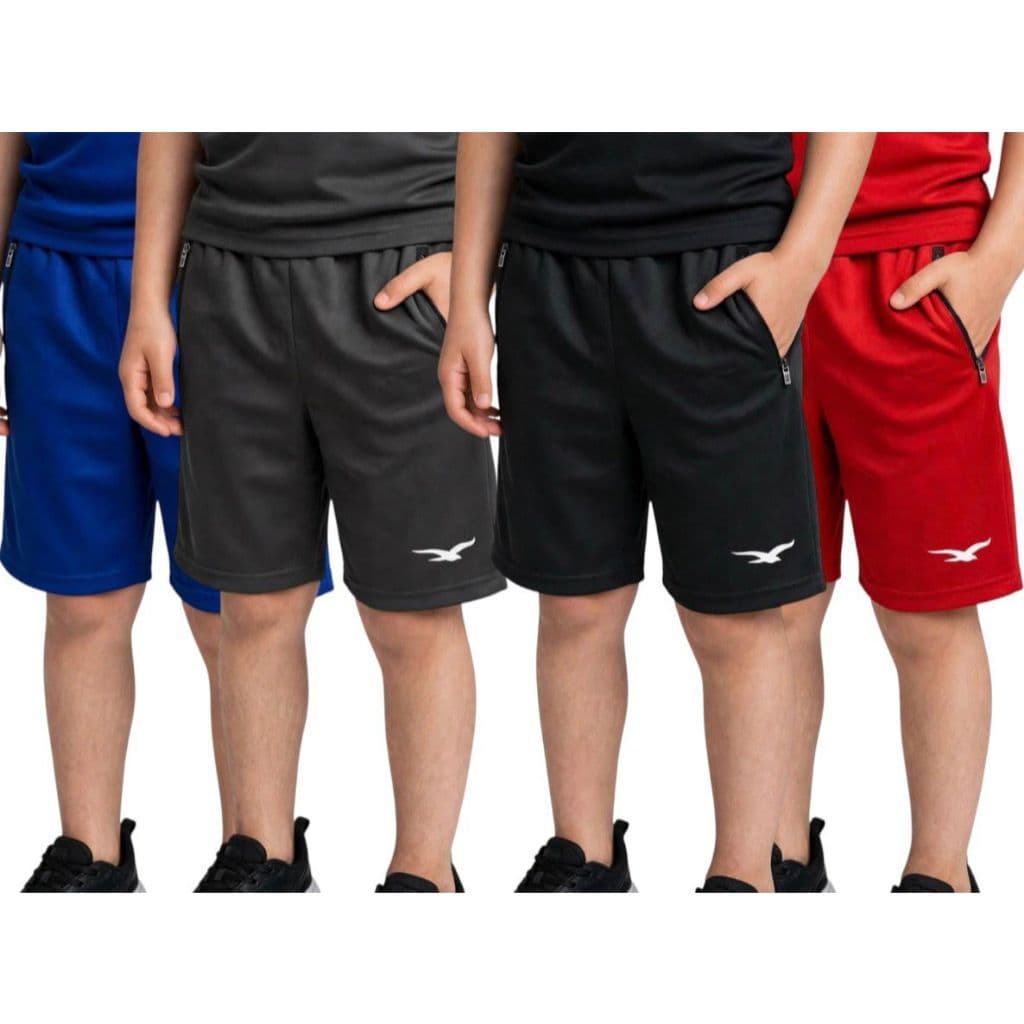 Kit 4 Bermudas Infantil Menino Chimpa Poliéster Esportiva Casual 4 ao 16