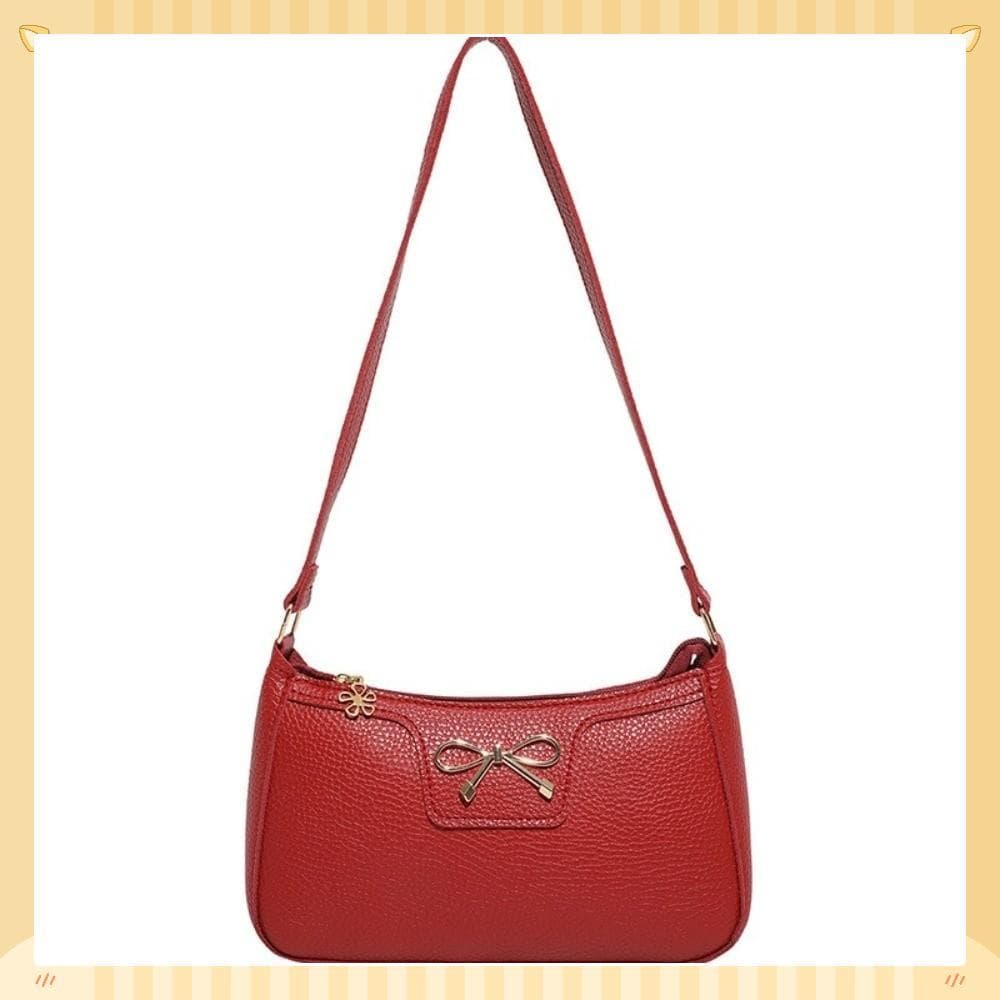 Bolsa De Ombro Nas Axilas , Sacola Versátil De Couro PU , Com Design De Arco Fecho De Zíper