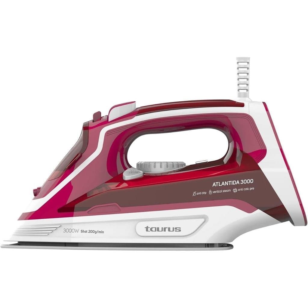 Taurus Atlantida 3000 - Ferro a Vapor.   3000 watts.   A saída de vapor é de 200 gramas por minuto.   A emissão contínua
