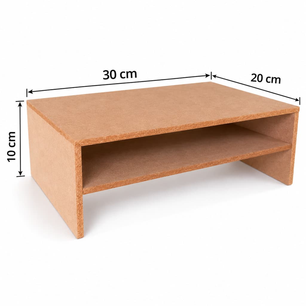 Suporte Base para Monitor em MDF Cru Organizador de Mesa Home Office Escritório PC Notebook