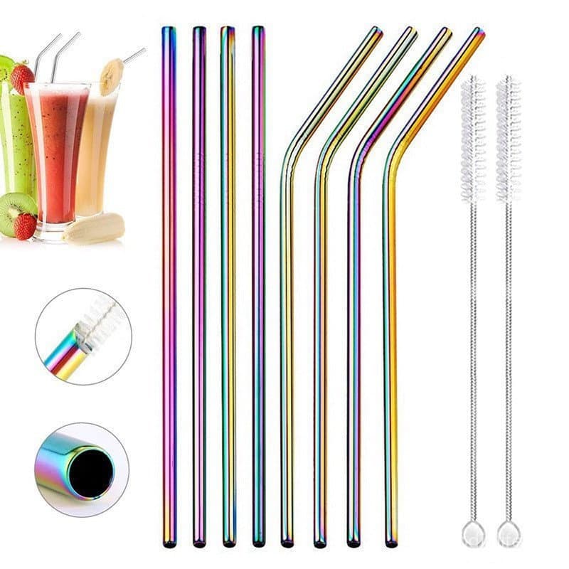 3pcs/set canudo inox canudo metal reutilizável