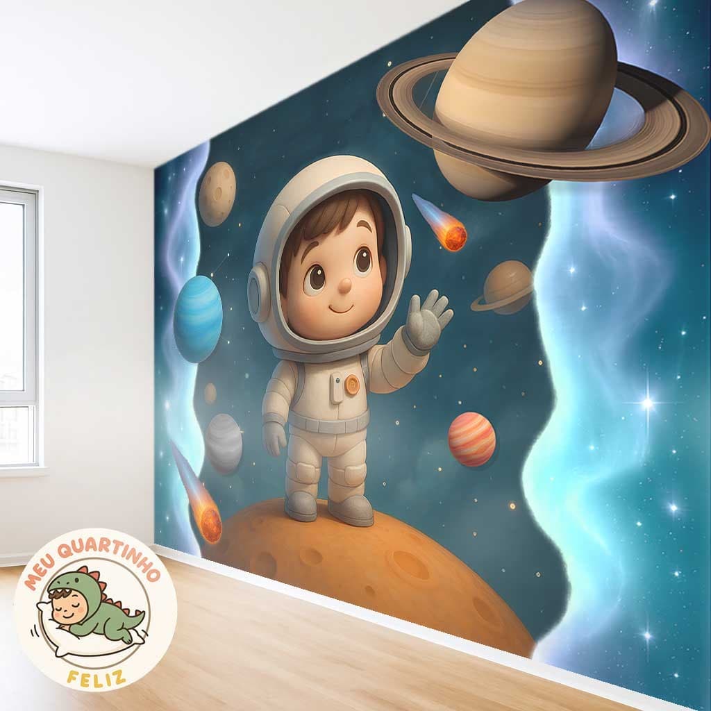 Papel de Parede  Astronauta Baby Adesivo Personalizado M² PAREDE TODA