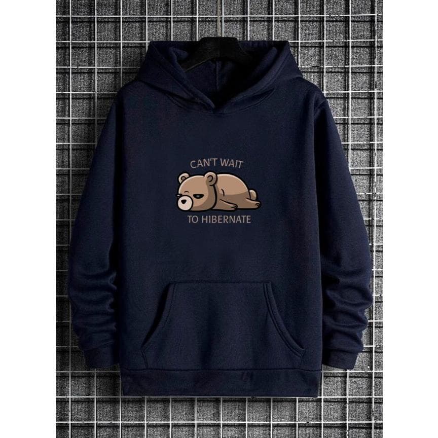 Moletom Canguru Unissex Masculino e Feminino Flanelado Blusa de Frio Urso Hibernando