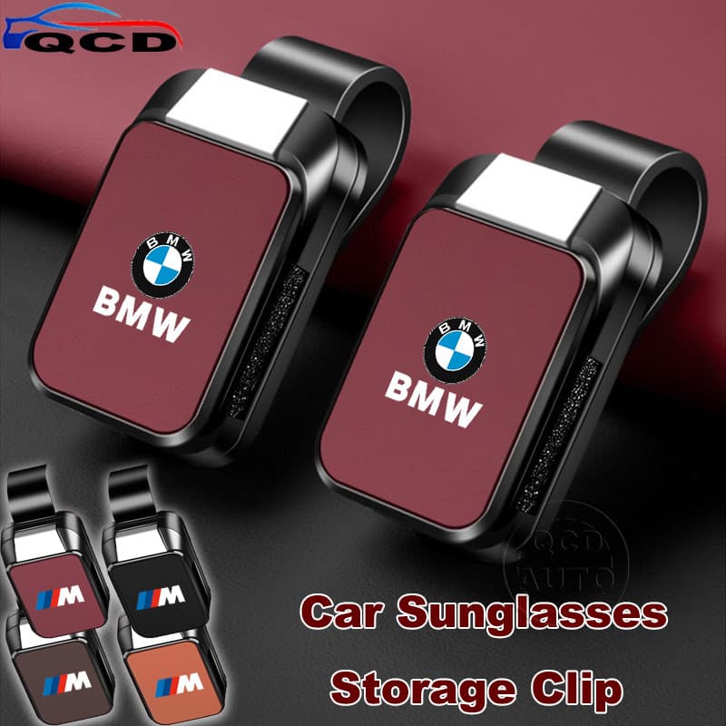 Clipe De Armazenamento De Óculos De Sol Para Carro BMW Suporte Couro Viseira F30 E36 E46 E90 320i G20 G30 X1 G60 G45