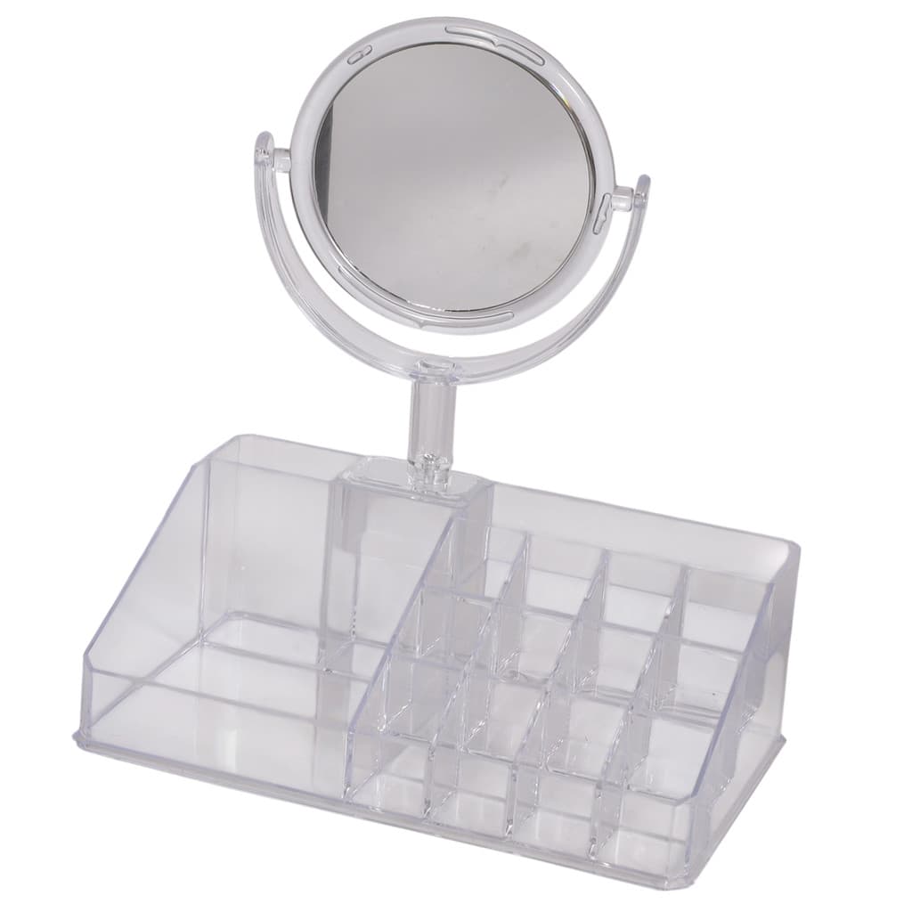 Organizador Porta Maquiagem Cosméticos Acrílico Espelho Mesa
