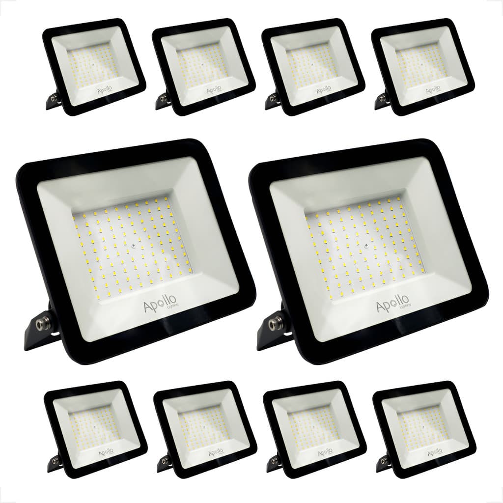 Kit 10 Luminária Mini Refletor Led 300w Branco Frio 6500k