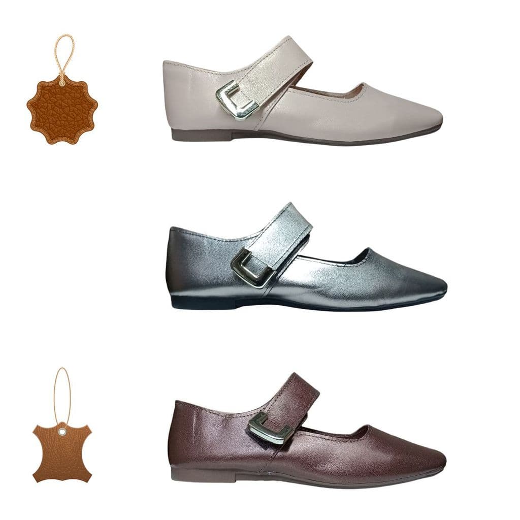 Sapatilha De Couro Mary Jane Boneca Scarpe Shoes Bico Quadrado Formal