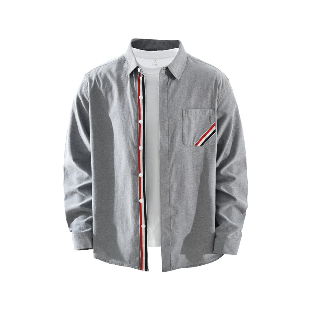 Moda Street Wear costura Design camisa de manga comprida primavera outono roupas masculinas moderna na moda Oxford giran