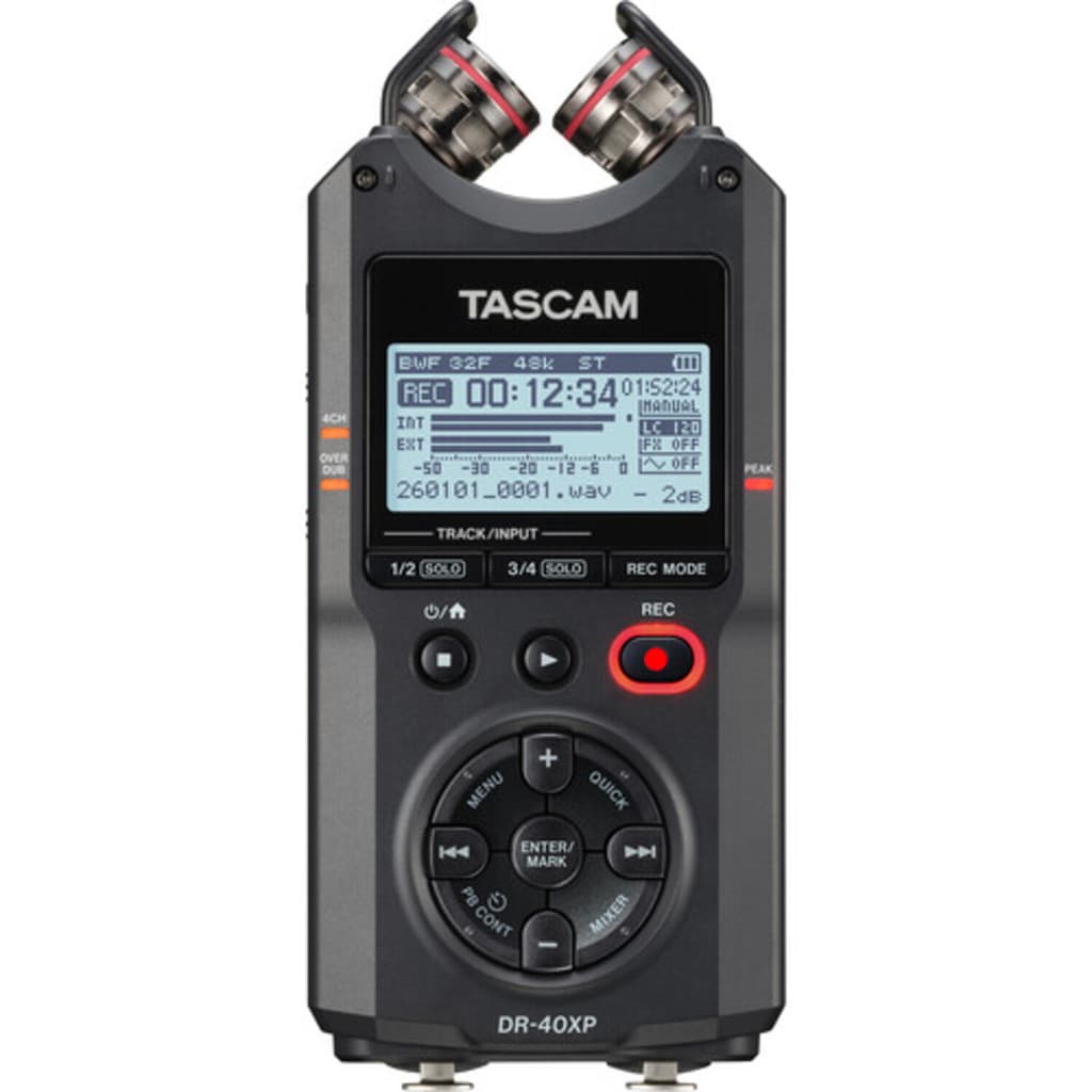 GRAVADOR TASCAM DR-40XP PORTÁTIL USB-C COM MICROFONE