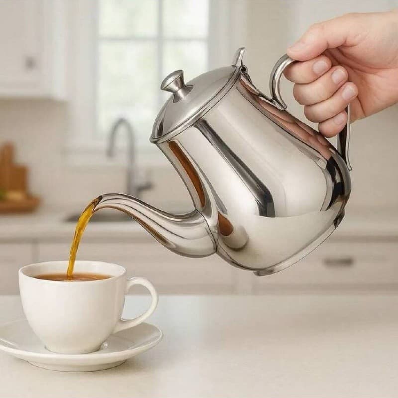 Bule Cafeteira Inox Com Tampa Para Chá Café E Leite Prático Quarto