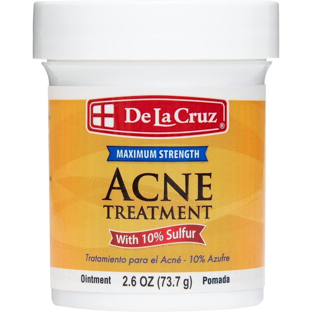 Pomada De La Cruz 10% Enxofre - Tratamento para Acne Cística no Rosto e Corpo - Máscara de Tratamento Localizado de 10 M