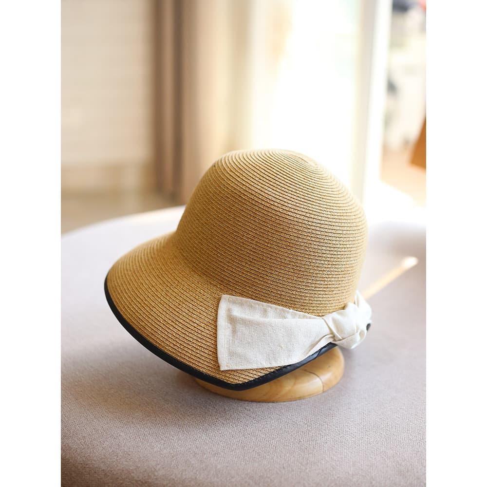 Japão japão estilo CA4 abertura traseira grande arco balde chapéu feminino verão protetor solar chapéu de palha guarda-s