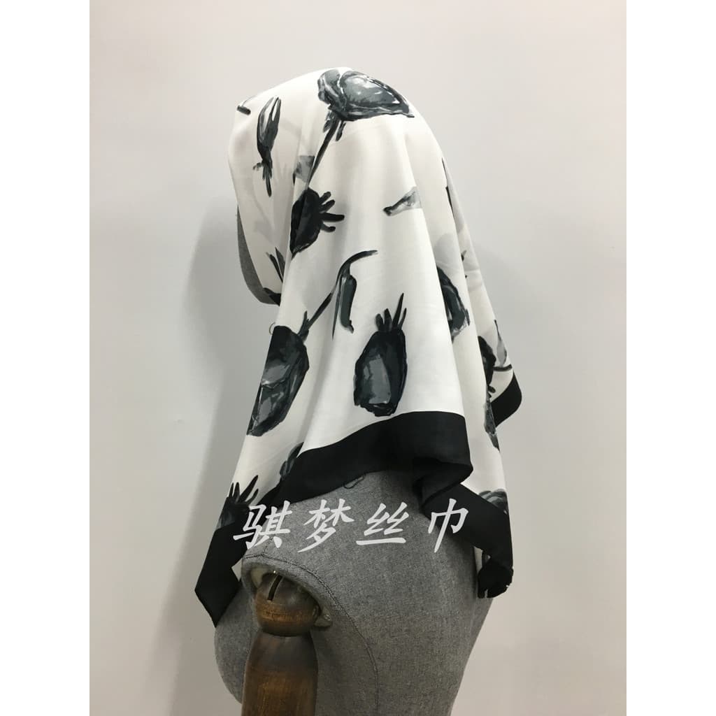 Senhoras novo estilo lenço primavera outono quente lenço de seda lenço quadrado moda rosa decoração viagem foto
