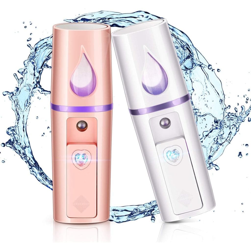 Conjunto de 2 peças de nano umidificadores faciais, mini pulverizadores de vapor faciais portáteis, pulverizadores manua