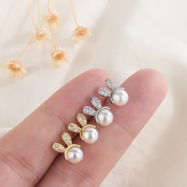 | 【cartelas de brincos feminino】 | kit brinco aço inoxidável ☚Brincos de coelho feminino nicho Design All-Match sereia J