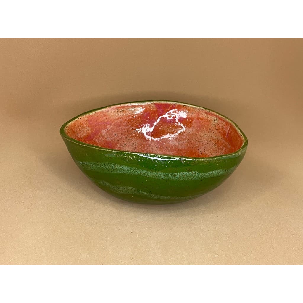 Bowl Tigela Cumbuca de Cerâmica Artesanal Formato Melancia