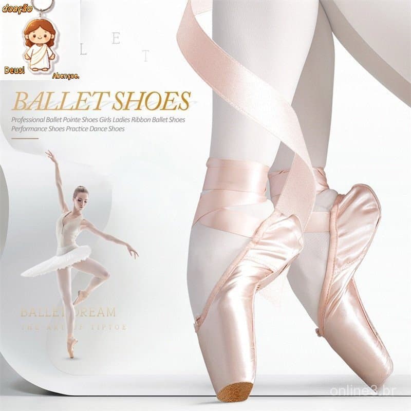 Sapatos Profissionais De Ponta De Ballet De Fita