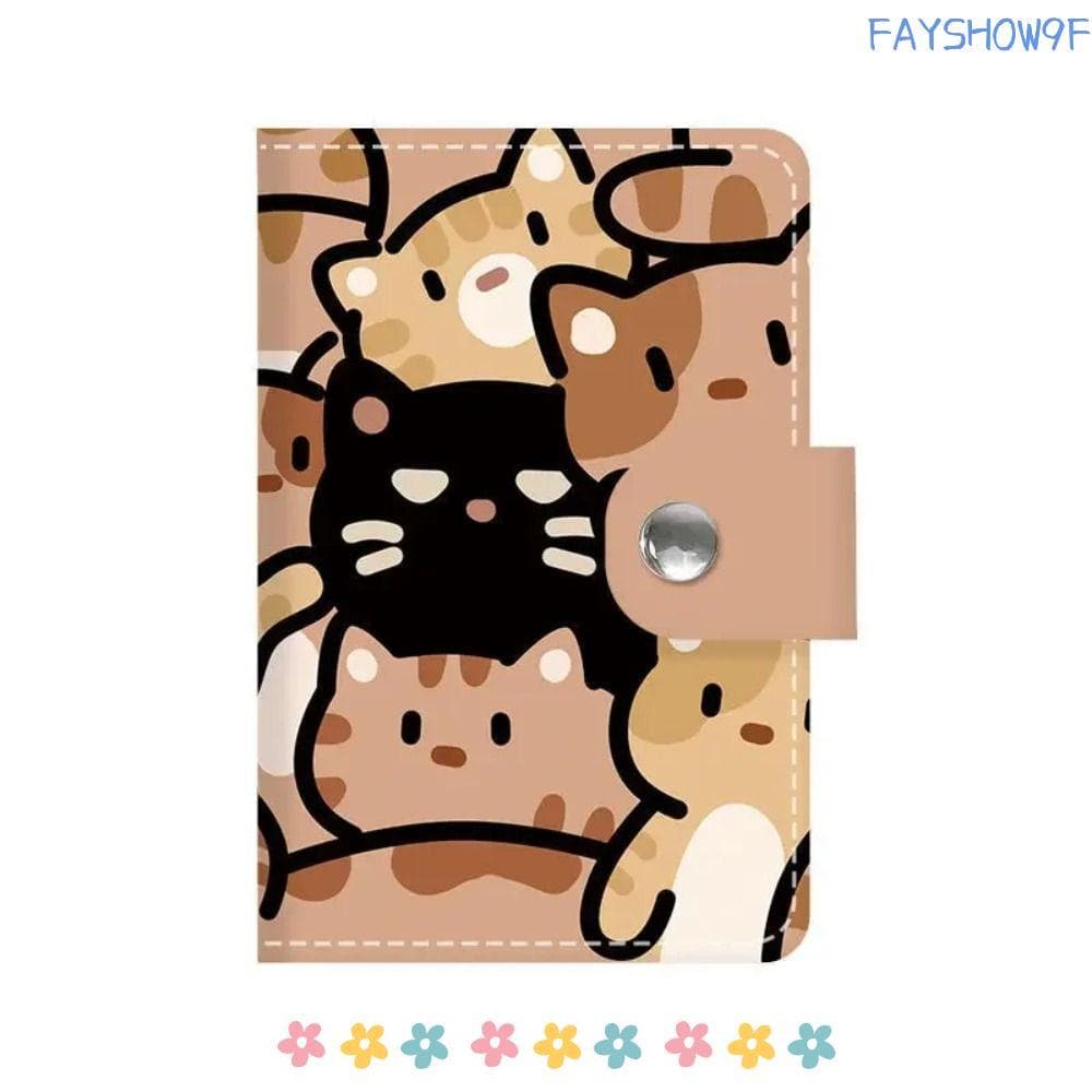 Mini Carteira FAYSHOW , Porta-Cartões Pequeno De Grande Capacidade , Cartão Portátil Com Estampa De Gato De Desenho Anim