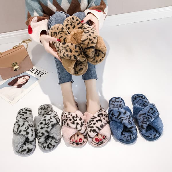 | slippers | ✡Moda versão coreana leopardo impressão casa chinelos casuais plana dedo do pé aberto chinelos influenciado