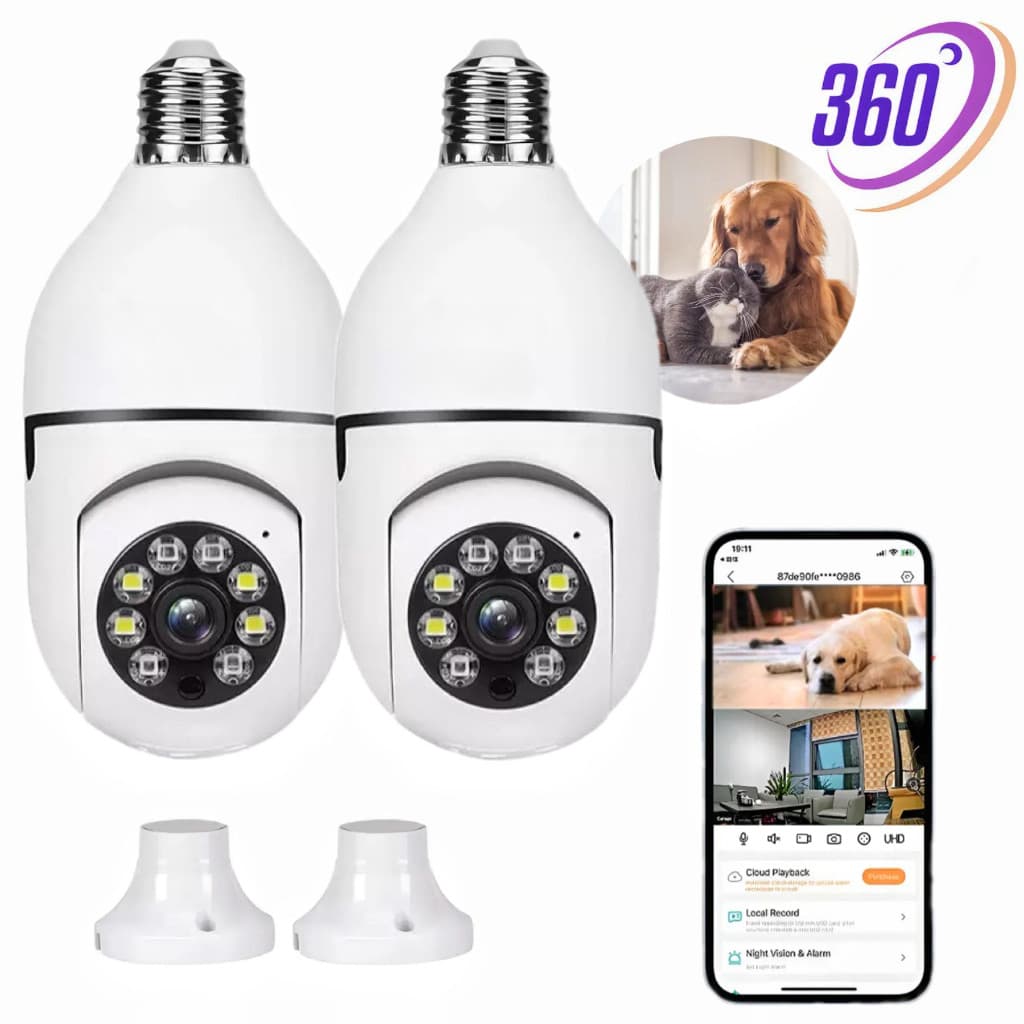 Câmera De Segurança WIFI Com Microfone E Alto-Falante Visão Noturna 1/2pcs Sem Fio 360 App V360 PRO