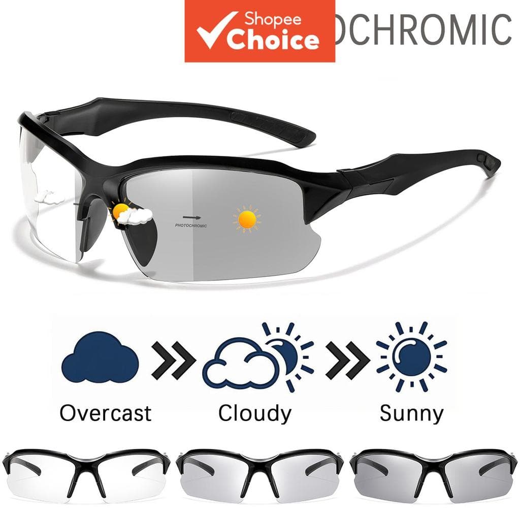 Lentes Adaptativas Leves À Prova De Vento Uv400 Dos Óculos De Sol Esportivos Fotocromáticos