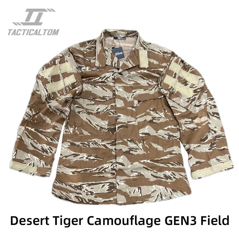 Tático Tom GEN3-BDU Deserto Tabby Camuflagem Base Uniforme Jaqueta de Combate Top Tático Influenciador Moderno