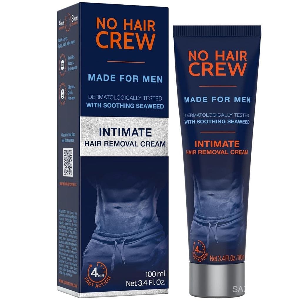 Creme Depilatório Masculino NoHairCrew para Uso Doméstico na Área Íntima - Remoção Indolor, Impecável e Poderosa de Pelo