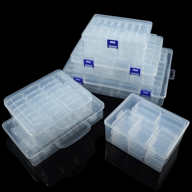 Caixa retangular transparente de plástico para componentes eletrônicos, produtos de hardware, acessórios digitais, embal
