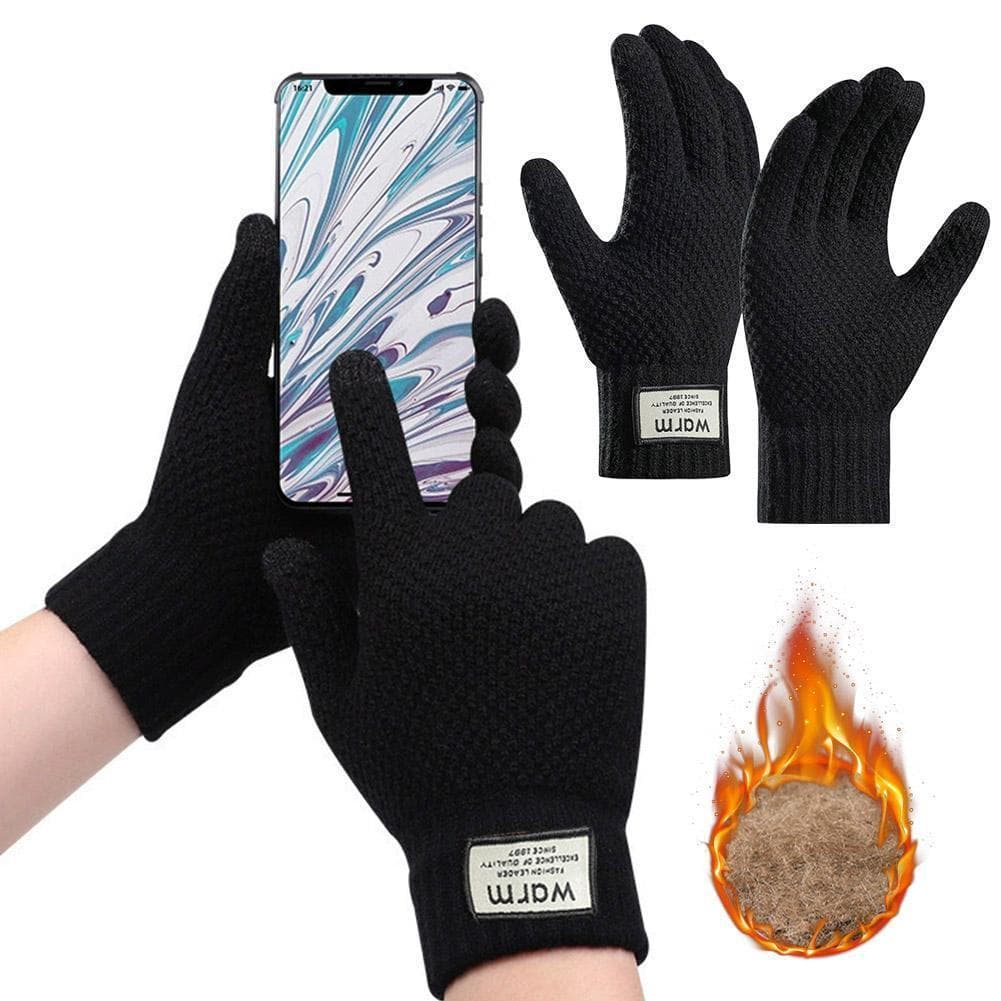Luvas Masculinas Para Dirigir Lã Grossa Tela Sensível Ao Toque Quente Engrossar Completo Ar Livre Polar Velo N0o6