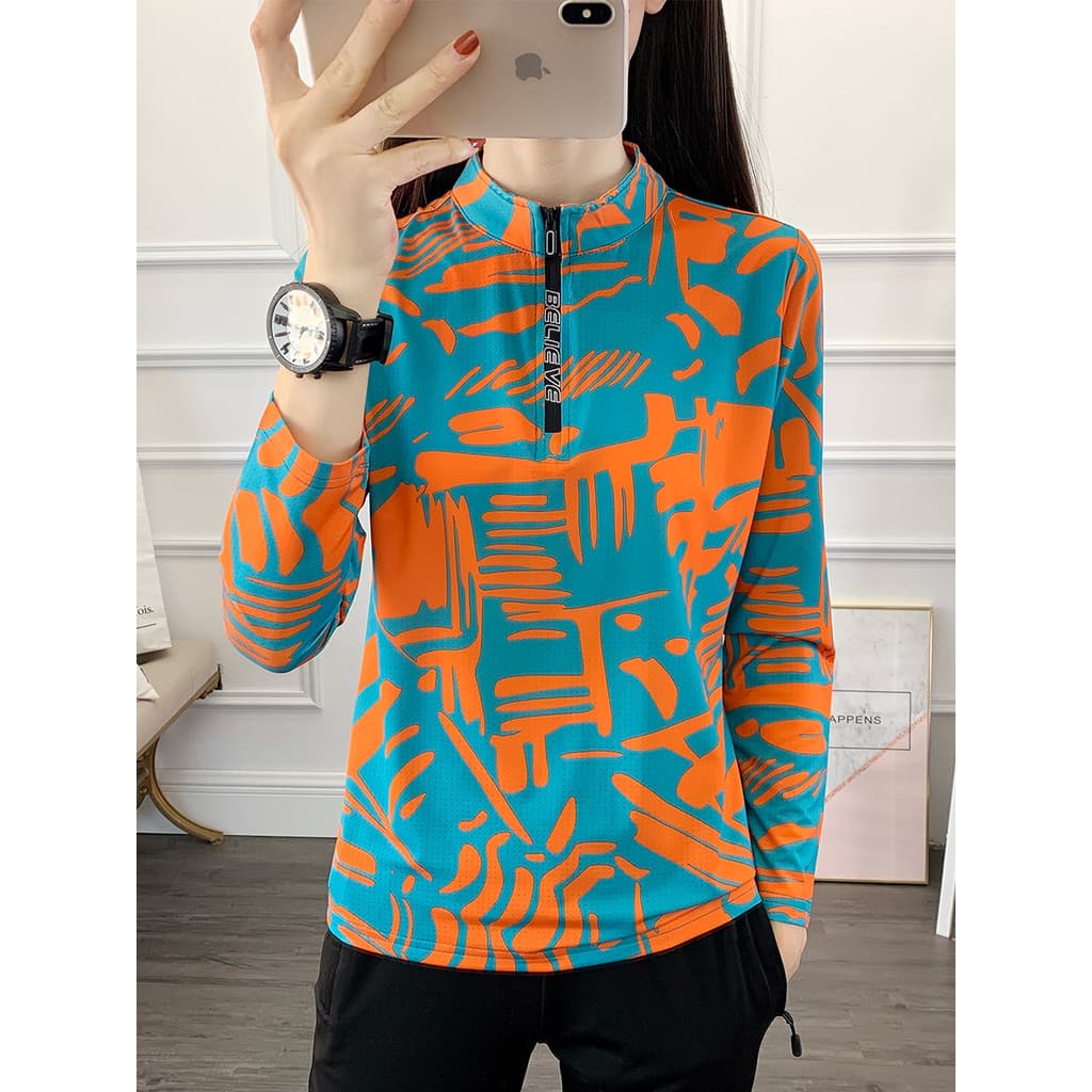 Cor ao ar livre roupas de secagem rápida feminina manga comprida camiseta topo esportes respirável fino-ajuste mais magr