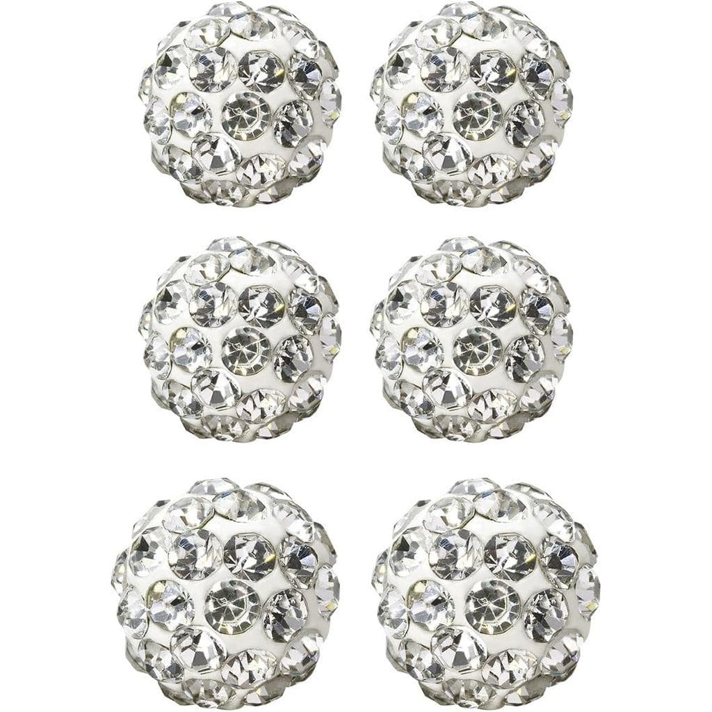 JewelrieShop Conjunto de Brincos de Bola de Cristal com Strass, Brincos de Bola de Fogo Disco com Pérolas Pavê, Hipoaler