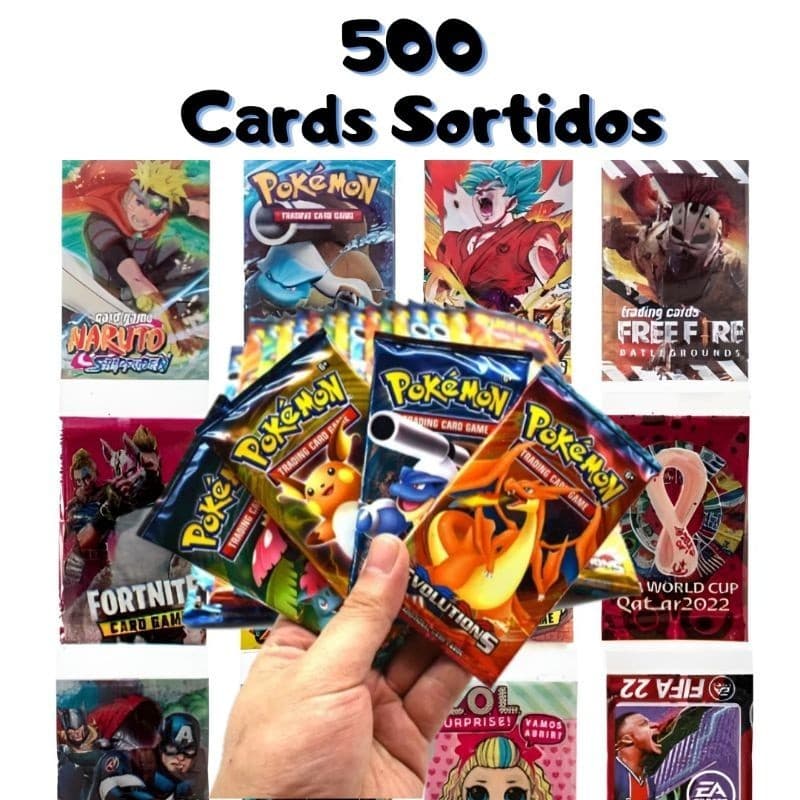 500 Cards Game Cartinhas Sortidos Misturados 125 Pacotinhos Atacado Vários Personagens TOP 1