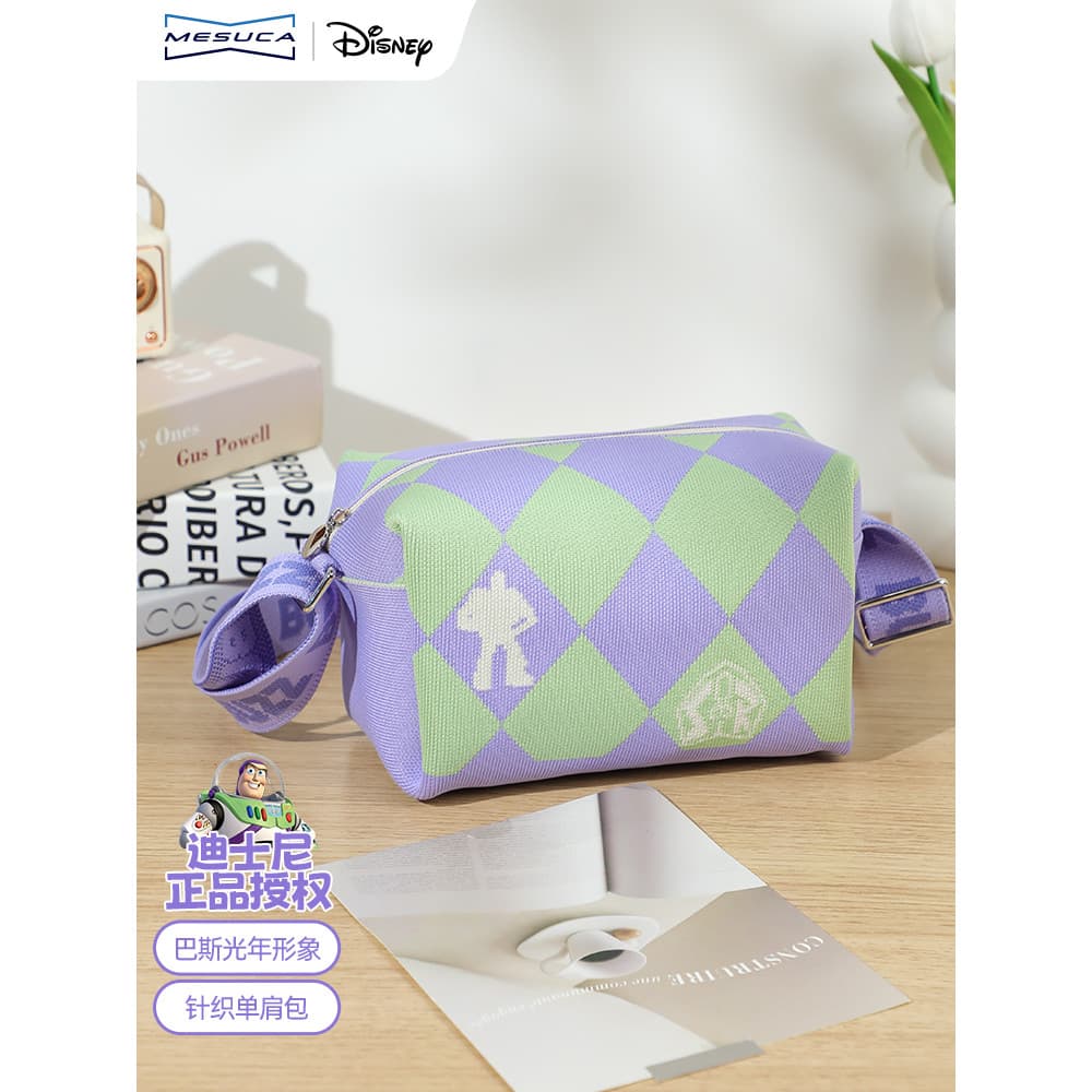 Mescar x Disney Co-Branded Bolsa de Lona Meninos Meninas 2025 Novo Estilo Bolsa de Estudante Grande Capacidade Tricô