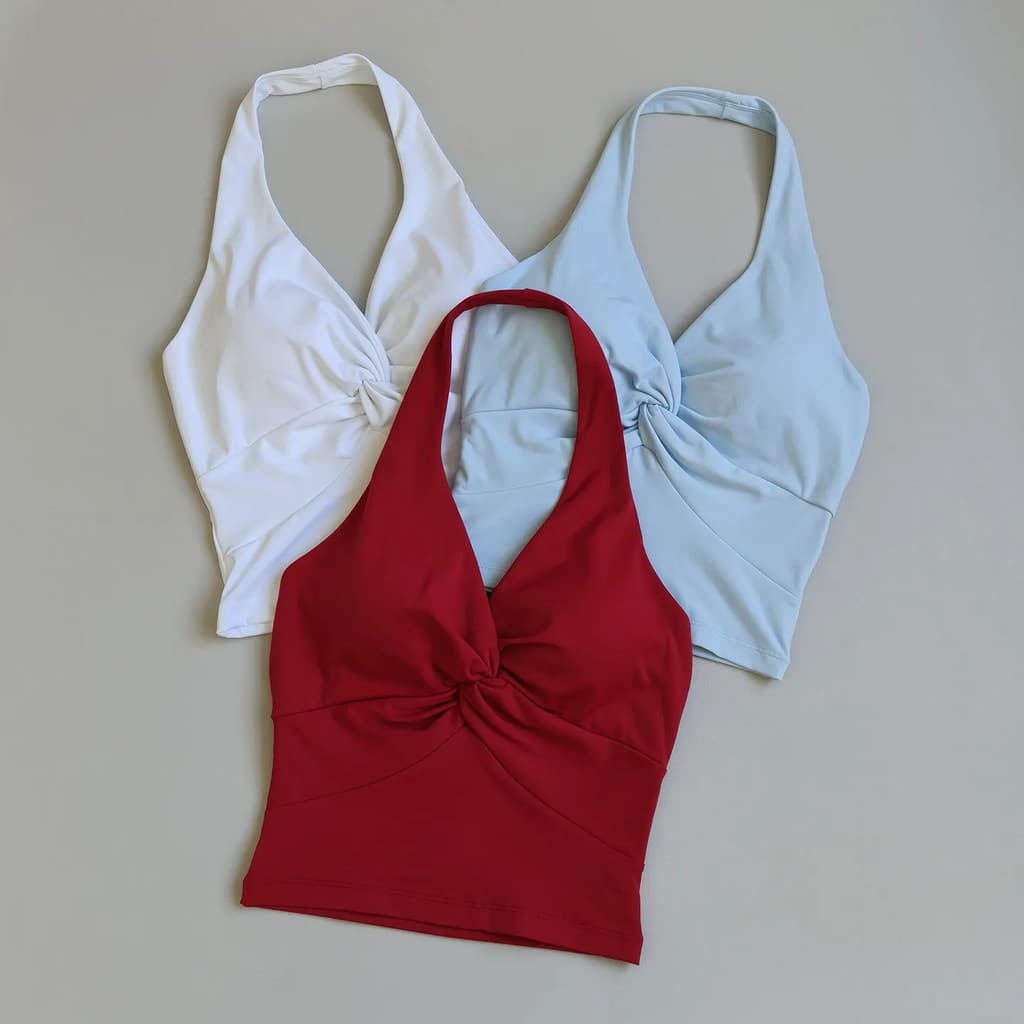 Com Decote Em V Halter Pescoço Almofada No Peito Yoga Colete Reunido À Prova De Choque Respirável De Secagem Rápida Trei