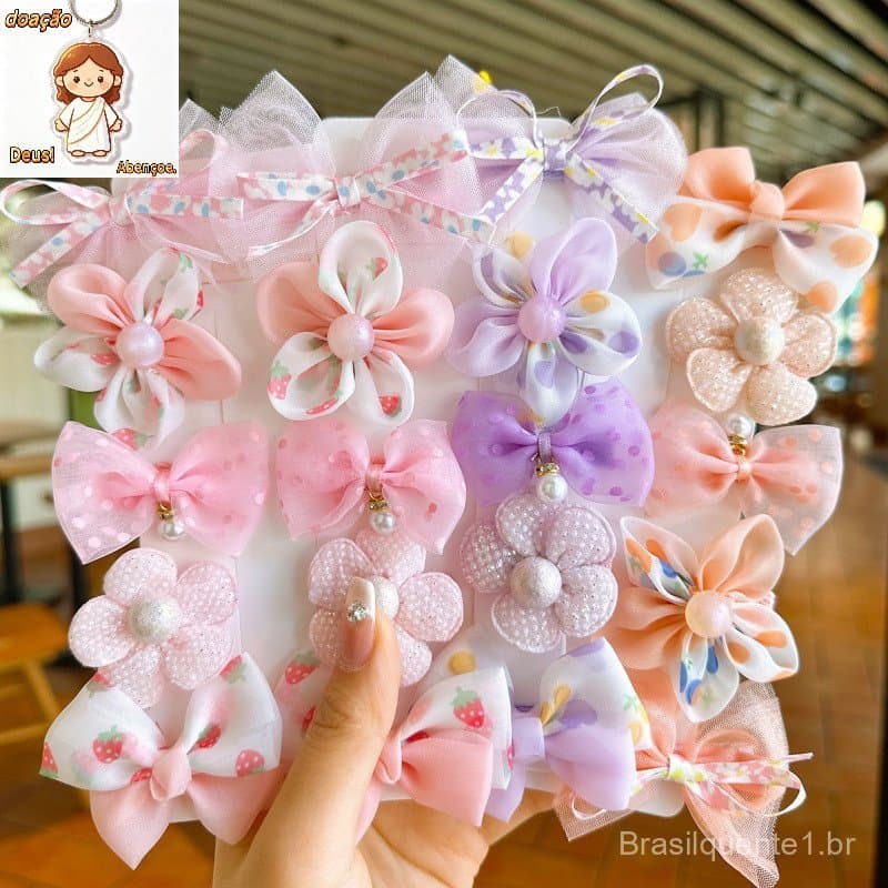 10pcs/set Acessórios Para Cabelo Infantil Grampos De Em Arco Doces E Coloridos